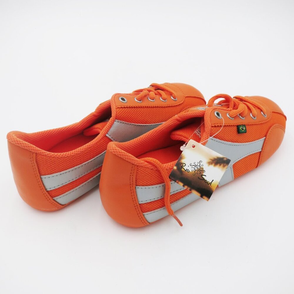 Rio Soul Orange & Silver Laranja Dance Inspired Womens Lace Up Sneaker 9 NIB NWT